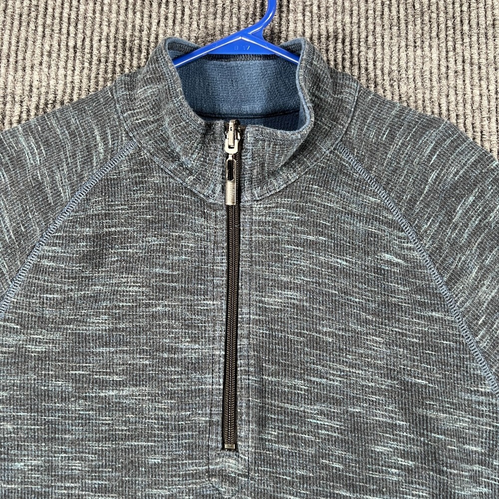 Tommy Bahama Mens Sweatshirt Medium Blue Long Sleeve Reversible 1/4 Zip Pullover